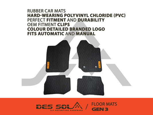 Des Sol Floor Mats – Gen3 (Front and Rear)