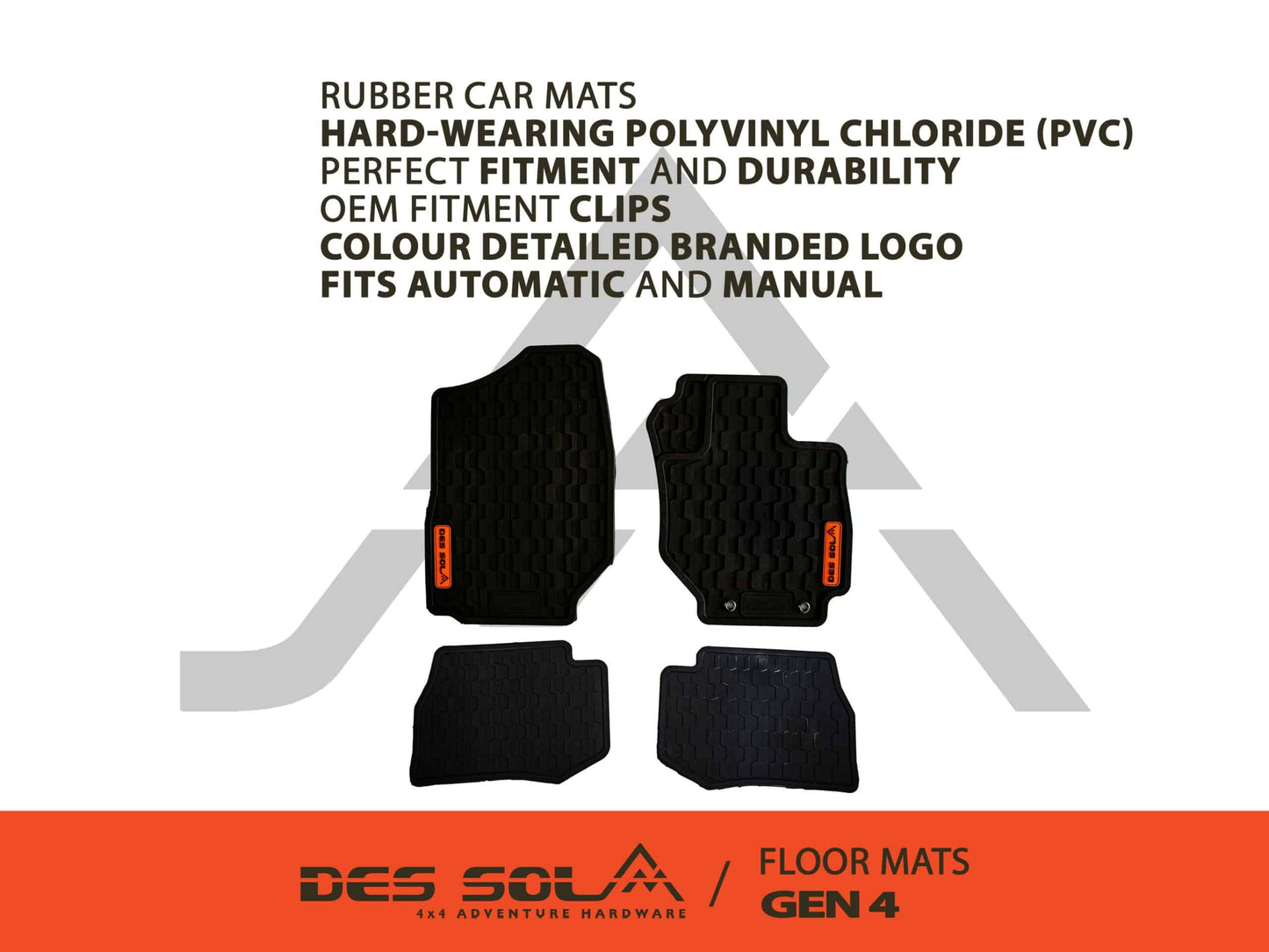 Des Sol Floor Mats – Gen4 (Front and Rear)