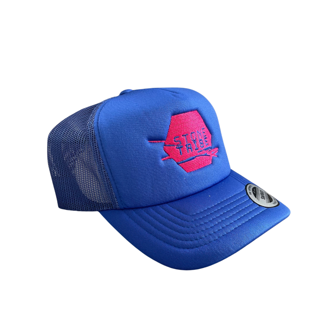 Trucker Cap - Blue Full Logo Red