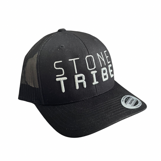 5 Panel Black - Stone Tribe Grey Text Logo